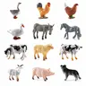 12pcs Farm Animal Simulation Model Toys, Animals Figurines, Mini Chicken Duck Goose Horse Cow Creative Solid Handmade Christmas Birthday Gift Figures, Animal Model Set
