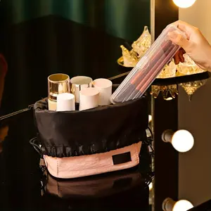 Two multi-function storage boxes - dust-proof travel box - perfect for cosmetics/makeup brushes, eye shadow, eyebrow pencil, cosmetics tools and other purposes