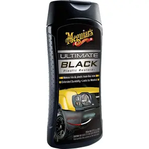 Meguiar's Plastic/Rubber/Vinyl Restorer Liquid 12 oz,trim restorer,plastic trim restorer,rubber restorer,vinyl restorer,bumper restorer,molding restorer,door handle restorer,mirror housing restorer,UV protection,non-greasy,fast-drying,no streaks,rainproof