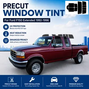 Precut Window Tint Film for Ford F150 Extended Cab 1992-1996 All Side+Rear Windshield Any VLT 2Ply Anti-Shatter, UV Block, Privacy Protection, No Trimming Needed,Heat & Glare Reduction