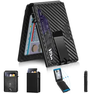 Men's Slim Bifold Wallet with Pop-Up Card Access - Holds 12+ Cards with RFID Protection