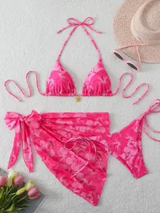 Women's Fashion Two-Piece Bikini Three-Piece Set