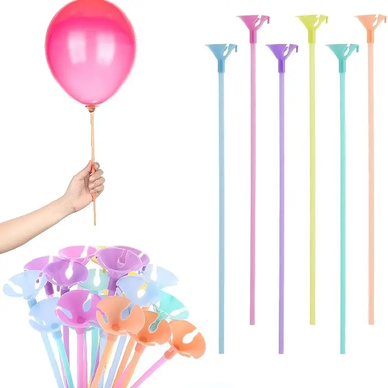 20/50pcs Colorful Balloon Sticks, Includes Long Balloon Sticks, Balloon Holders, Cup Decorations, Balloon Stand, Perfect for Parties, Weddings, Birthdays, Balloon Party Supplies