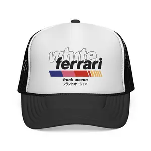 Frank Ocean Blond Trucker Hat, White Ferrari Song Cap, Mesh Snapback Baseball Hat, Music Fan Streetwear Cap, Gift for Fans