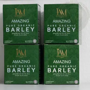 IAM Worldwide - Amazing Pure Organic Barley Powdered Drink Mix 10 Sachets | Certified Organic, Gluten-Free, No Additives, Halal, Dietary, Australia