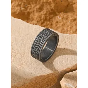 Women's Geometric Retro Vintage Nordic Viking Knot Ring - Antiqued Rune Band, March Everyday Wear Female Costume Jewelry