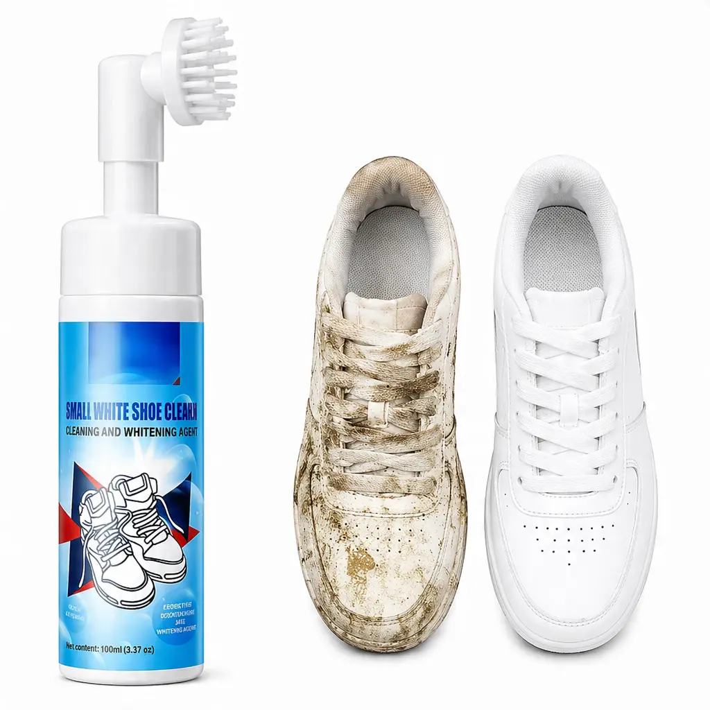 Shoe Cleaner Kit (9.17 oz) – Water-Free Foam Sneaker Cleaner with Brush & Cloth, Multi-Surface Shoe Cleaning Care Kit for Sneakers, Leather, Rubber, Canvas & More, Quick Dry Shoe Care Solution for Home Use