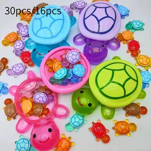 30pcs/16pcs Toddler-Safe Mini Resin Turtle Figurine Set, Turtle Designs, Night Light Feature, Non-Electric, Featherless Design, Party Favors & Decorations, Home Decor Ornament, Decorative Home Ornament