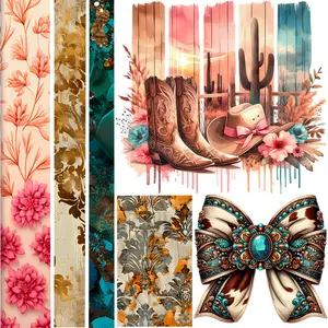 UVDTF 9.5 x 8.5 Element Sheet Floral Western Bow 6001