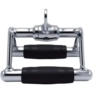 LAT Pull Down Bar,V-Shaped Rotating Straight Press Down Bar,Tricep Rope,Strength  Double D Row Handle  Attachment for Weight Workout, Machine Accessories