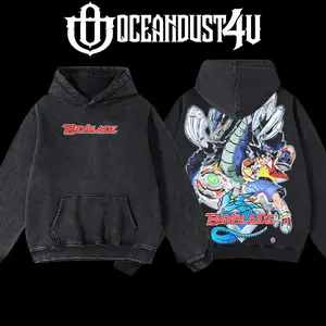 OceanDust4U Beyblade: Tyson Hoodie 100% Premium Cotton Oversized Fit Pre-Washed Unisex Classic Top American Made Menswear Apparel 230gsm Heavyweight
