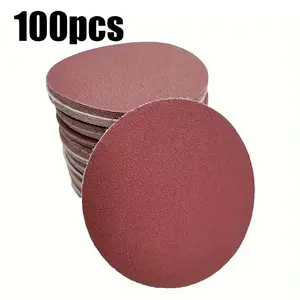 100pcs 5 Inch 125mm Self-Adhesive Sanding Discs, Hook-And-Loop Abrasive Wheels, 60-1000 Grit, Round Grinding Polishing Pads