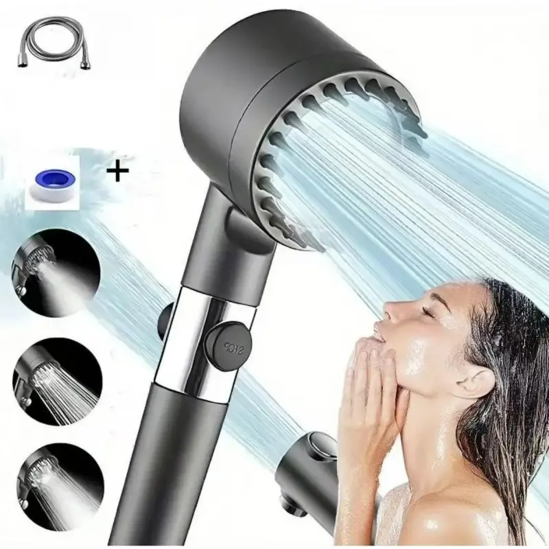 High Pressure Handheld   Adjustable Shower System with  Filter Stainless Steel Panel Full Accessories for e shower head home essentials valentine's gift for bf power wash function bead softener  Handheld Shower remove chlorine dry   powerful  pet bathing