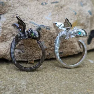 Wyrm's Embrace Ring | Unisex Copper Dragon Ring | Affordable Couples Jewelry | Adjustable Rings | Tension Ring | Knitting Rings | Witchy Jewelry