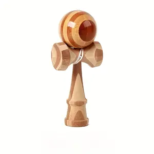 Kendama Bamboo Juggling Ball - Natural Bamboo Wood-like Texture, Durable Multifunctional Hand-Eye Coordination & Balance Training, Kendama Ladder Compatible for Outdoor/ Sports, Fitness, Yoga - Unisex for