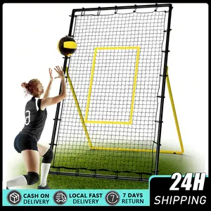 Adjustable Volleyball Rebounder Net 7x4 ft – Bounce Back Training Equipment with Angle Customization for Practicing Volleying, Bumping, Spiking – Durable & Portable with Travel Bag 7 feet by 4 feet volleyball backboard net - A multi-sport rebound