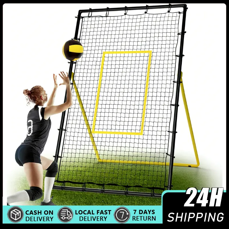 Adjustable Volleyball Rebounder Net 7x4 ft – Bounce Back Training Equipment with Angle Customization for Practicing Volleying, Bumping, Spiking – Durable & Portable with Travel Bag 7 feet by 4 feet volleyball backboard net - A multi-sport rebound