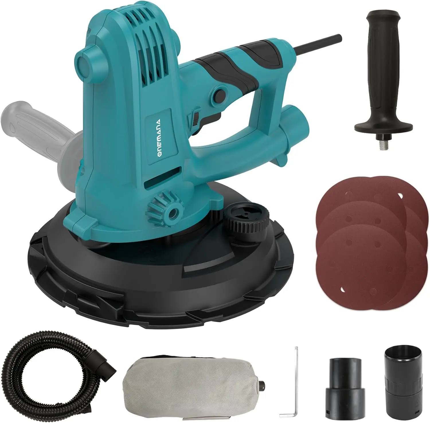 Drywall Sander, 750W Electric Drywall Sander with Vacuum Dust Collection, Variable Speed 1500–2700 RPM Wall Sander with 180mm Sanding Disc & Complete Accessories