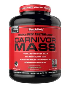 MuscleMeds CARNIVOR MASS, 50g High Calorie Beef Protein, 6lb