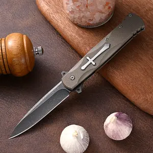 Multifunctional cross-design folding pocket knife, durable stainless steel blade, portable EDC tool suitable for men and knife enthusiasts
