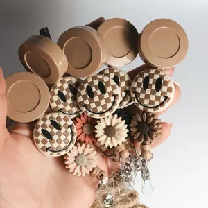 Checkered and Daisy with Retractable Cord for Healthcare Professionals and Nursing Students - Perfect Holiday Gift Idea for Nurses nurse badge reel