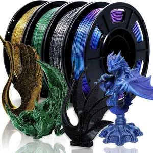 Pla Filament Multi-Color Sample Pack, Shiny Galaxy Silk Pla 1.75mm for 3D Printer, Night Glow Flash Laser Series, 250g X 4