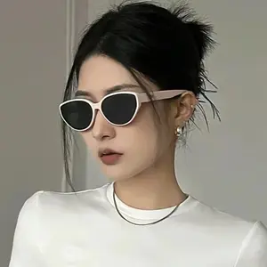 Cat Eye Sunglasses for Women, Face Slimming, 2025 New Style, High-end Feel, UV Protection, Square White Frame, Polarized Sunglasses