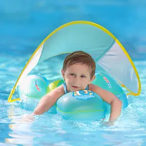 Swimbobo Baby Swimming Float Kids Inflatable Swim Ring with Safety Support Bottom for 3-36 Months Durable PVC Material Double-Layer Air Bag Design