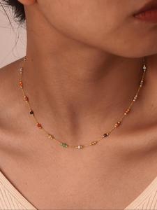 natural stone beaded necklace, statement necklace, stainless steel jewelry for party, daily clothing decor, trendy all-match & exquisite jewelry for birthday gift