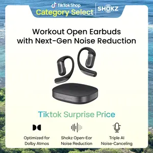 【Live only】SHOKZ OpenFit Pro Open-Ear True Wireless Earbuds with Open-Ear Noise Reduction, Optimised for Dolby Atmos, Deep Bass, 50H Playtime, AI-Powered Clear Calls for Work, Sport, Bluetooth 6.1, IP55, Black