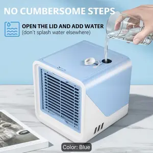 3-in-1 Portable Air Conditioner, Humidifier & Fan with Atmosphere Light - USB-Powered Compact Cooler for Home, Office, Travel - Fast Cooling, Durable ABS Design, Energy-Efficient, Cooling Fan Portable, Home Air Cooler, Sleek Design, Sturdy Build, Small Sp