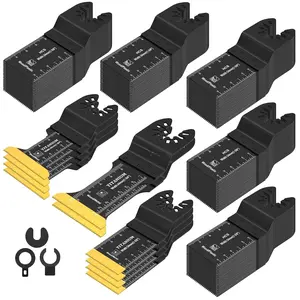 55 PCS Oscillating Saw Blades, Professional Universal Titanium Oscillating Tool Blade for Metal Nails, Wood and Plastic, Multi Tool Blades Kits Fit Dewalt Milwaukee Ryobi Rockwell Fein