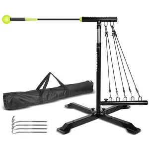 Baseball Softball Swing Trainer, Baseball Training Equipment, Includes 5 Elasticity Bands Baseball/Softball Accessories for Batting and Hitting, Adjustable Height for All Ages Training