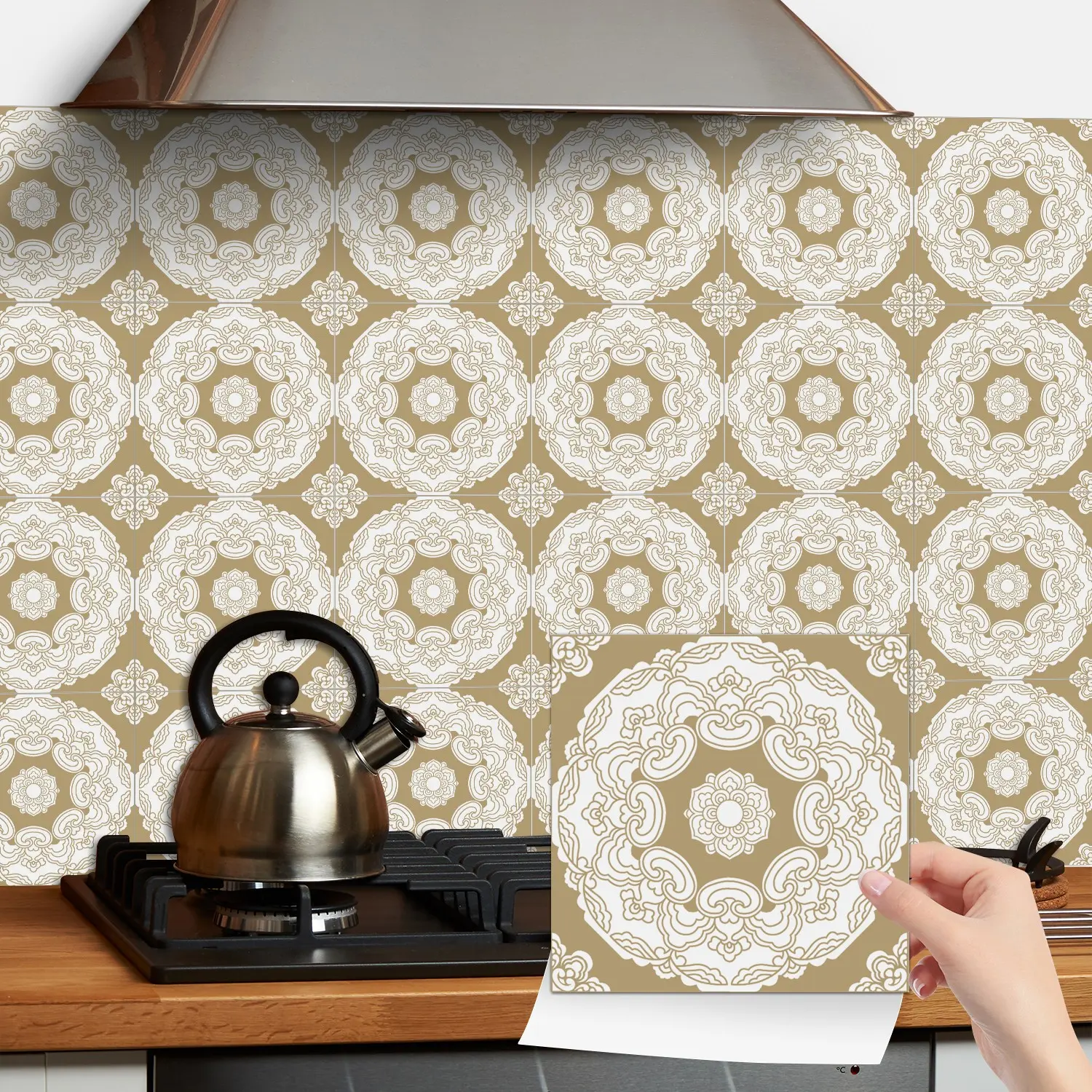 6/20 Pieces Enhanced Adhesive Thickened Matte Peel-and-Stick PVC Floor Stickers, Waterproof and Moisture-Proof Yellow Floral Tile Decals, Backsplash Stickers for Home Renovation - Perfect for DIY Decoration of Kitchens, Bathrooms and Laundry Rooms