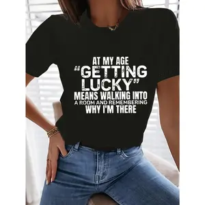 Women's Sports Short-Sleeved T-shirt, Comfortable and Stylish, Suitable for Sports and Daily Life, Letter Pattern