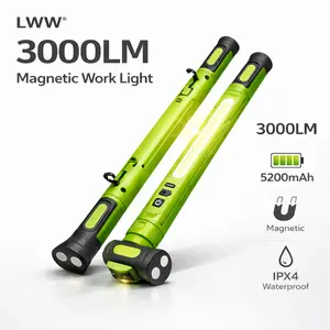 3000LM Magnetic Underhood Work Light, 5200mAh Detachable Battery, Rechargeable LED Bar with Dual Magnets & Hook, Waterproof Mechanic Light for Garage & Emergency