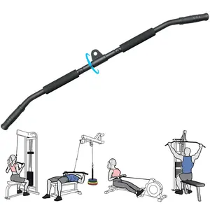 LAT Pull Down Bar 39.4'' with 360 Swivel LAT Pulldown Attachments for Pulley System Gym Cable Machine Attachment LAT Pull Down Machine, LAT Pulldown Bar Cable Pulley Fitness Accessories Equipment Strength Training Equipmentent