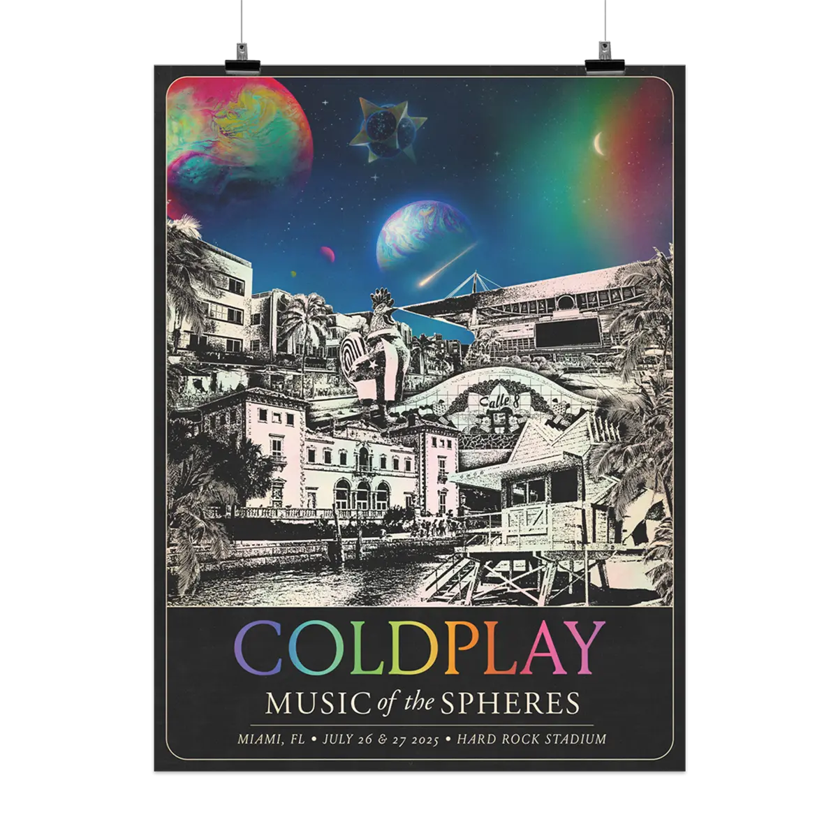 MIAMI MUSIC OF THE SPHERES LIMITED EDITION TOUR POSTER