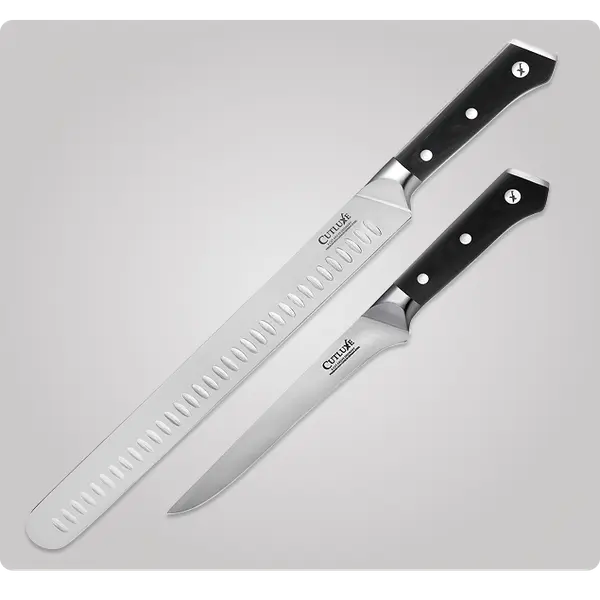 Cutluxe Carving Knife Set for BBQ & Brisket – Razor Sharp German Steel Slicing and Boning Knife for Meat Cutting, Full Tang & Ergonomic Handle, Grilling Gifts for Men – Artisan Series