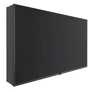 HOMEYA Outdoor TV Cover 52-54 In, 600D TV Display Protector with Three-Flap & Dual Zipper, Weatherproof & Waterproof Screen Cover, Heavy Duty Television Protector Waterproof, Compatible with all brackets Black