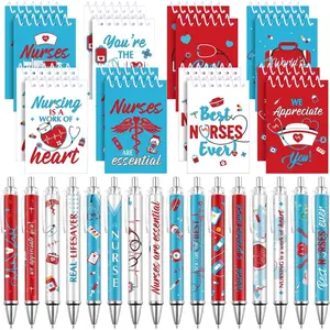 32 count Nurse Appreciation Gifts Set Spiral Notebooks and Ballpoint Pens Bulk Inspirational Pocket Journals  Themed Mini Notepads Nurse Day of the Week Party Supplies Favors