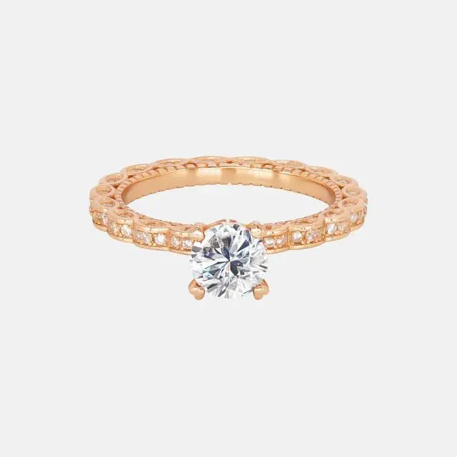 【291】QuicklyDelivery|NOBonus - 1CT Mossanite Ring Rose Gold Color with White /Red Stone