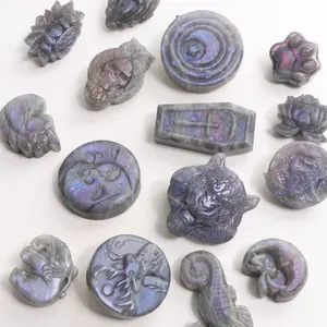 Purple Labradorite Pendant Sized Carvings | Flashy High-Grade Lab
