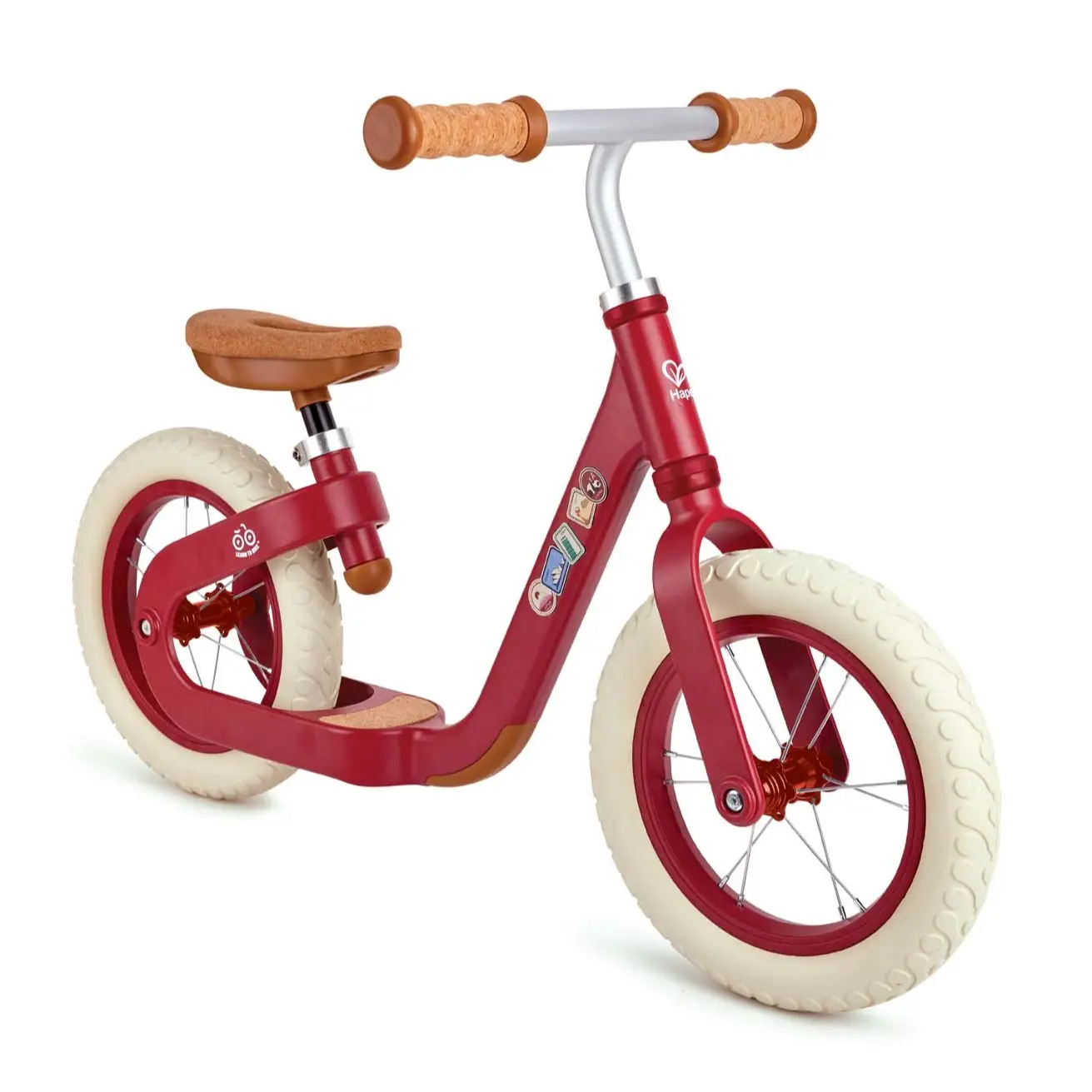 Hape No-Pedal Balance Bike for Kids Outdoor Play, 3+ Years Sturdy Eco-Friendly Aluminum Frame Ride-On Toy, Cork Accents, Stylish Design, 9.5 lbs Lightweight Build, Adjustable Seat