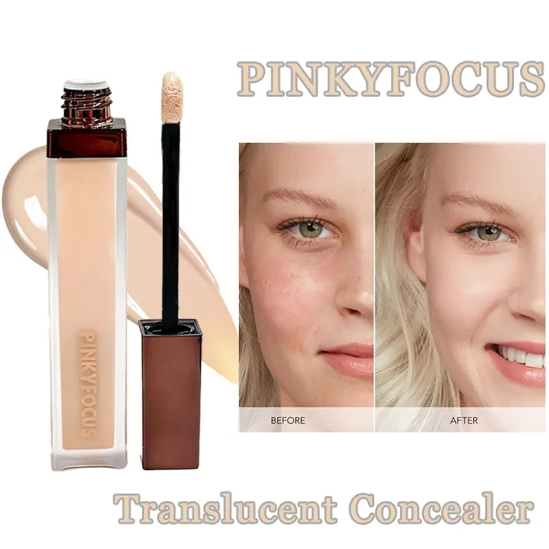 PINKYFOCUS Sheer Watery Under Eye Concealer - Multi-purpose brightening and contouring foundation, effectively conceals dark circles, available in 3 shades, creates a lightweight, flawless complexion, Lightweight Makeup, Brightening Skin Concealer
