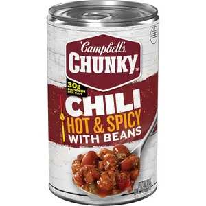 Chunky Hot and Spicy Chili With Beans, 19 oz Can