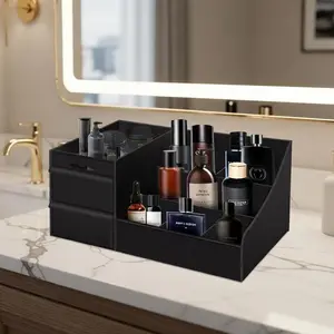 Memorialpay Men's Perfume Storage Box,Simple Cosmetic Organizer, Beauty SuppliesOrganizer, Dustproof Storage Box, Multi-Layer Design, Bathroom Counter, DressingTable, Bedroom, Perfect Gift