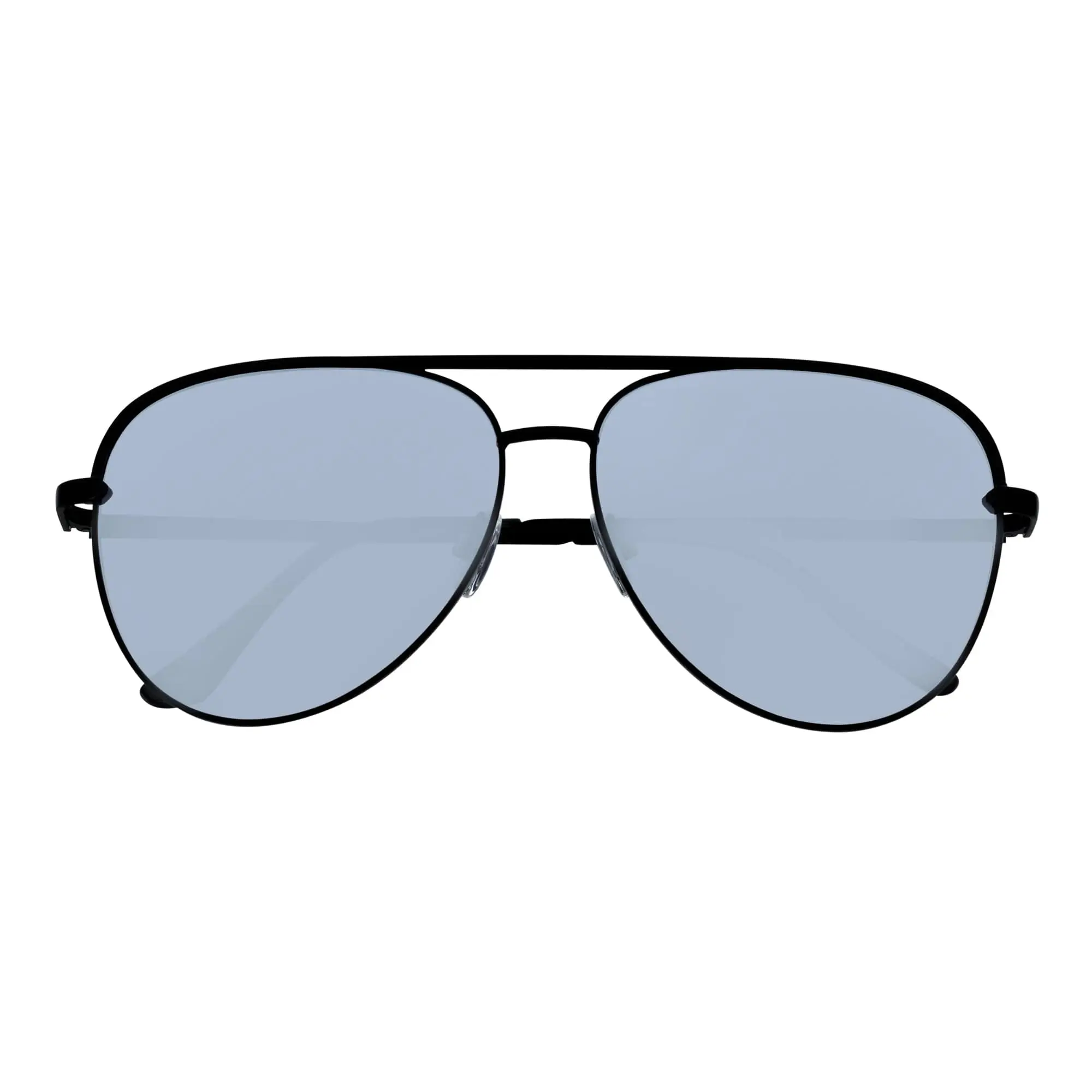 KEY Oversize Metal Aviator Sunglasses - Large Flat Polycarbonate Lenses, Black & Silver Mirror, Aviation-Themed Classic Silver Men's Sunglasses, Aviation-Themed Men's Sunglasses