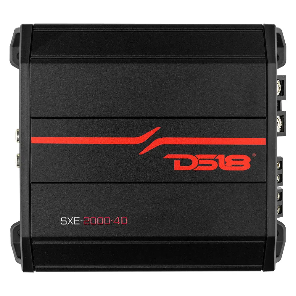 DS18 SXE-2000.4D/BK Class D 4-Channel Amplifier 4 x 100 Watts Rms @ 4-ohm 2000 Watts