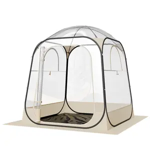 VEVOR Pop up Sports Tent,  63x63 in Clear Bubble Tent for 2-4 Persons, Waterproof Outdoor Pod with Floor Mat & Top Cover, Garden Igloo Dome Tents Camping Shelter for Events Fishing Cheering